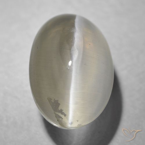 1.41ct Natural Cinza muito claro Sillimanita Olho de Gato, oval, Transparente