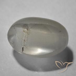 Sillimanita Olho de Gato Cinza muito claro Natural 1.43ct, oval, Transparente
