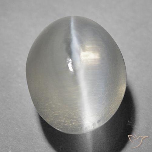 1.46ct Natural Cinza muito claro Sillimanita Olho de Gato, oval, Transparente