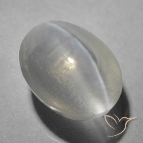 Sillimanita Olho de Gato Cinza muito claro Natural 1.46ct, oval, Transparente
