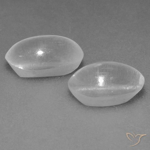 Pedras preciosas de Sillimanita Olho de Gato Branco natural de 2.08 ct, oval, Transparente