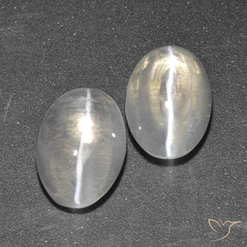 2.69ctw Natural branco quente Sillimanita Olho de Gato, oval, Transparente