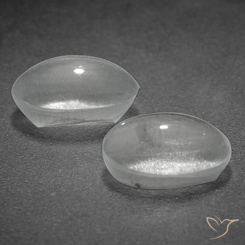 Pedras preciosas de Sillimanita Olho de Gato Branco natural de 2.41 ct, oval, Transparente