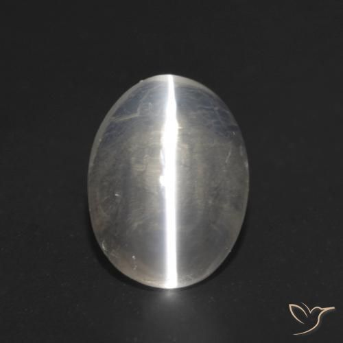 1.07ct Natural Cinza muito claro Sillimanita Olho de Gato, oval, Transparente