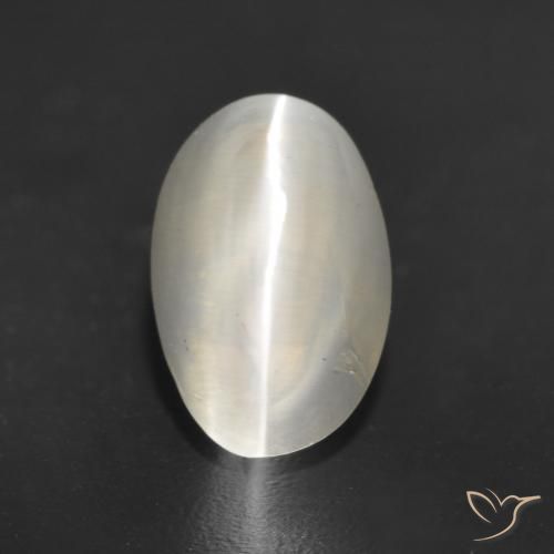 1.23ct Natural branco quente Sillimanita Olho de Gato, oval, Translúcido