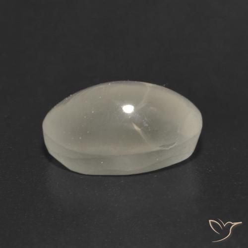 Sillimanita Olho de Gato branco quente Natural 1.23ct, oval, Translúcido