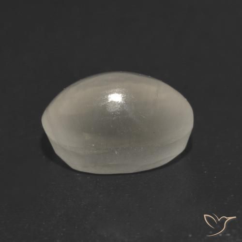 Sillimanita Olho de Gato Pérola Branca Natural 1.37ct, oval, Translúcido