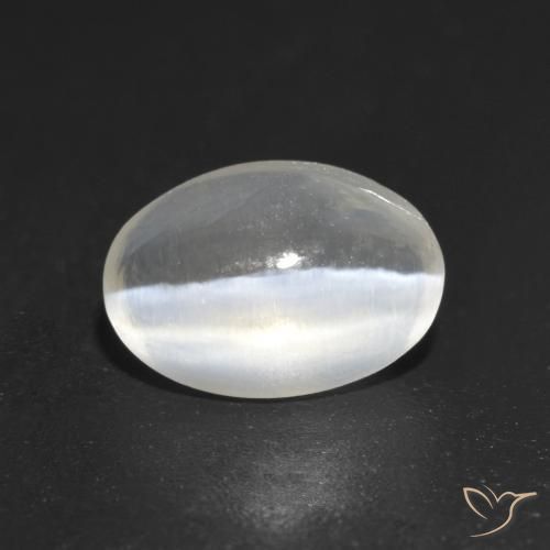 Sillimanita Olho de Gato Branco Natural 1.21ct, oval, Transparente