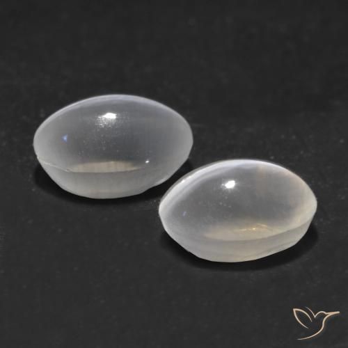 Pedras preciosas de Sillimanita Olho de Gato Branco claro natural de 2.20 ct, oval, Transparente
