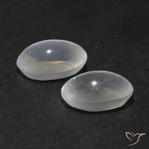 Pedras preciosas de Sillimanita Olho de Gato Branco claro natural de 1.37 ct, oval, Transparente