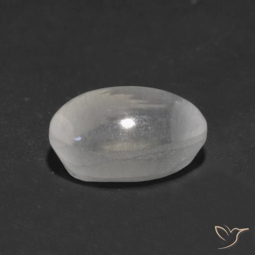 Sillimanita Olho de Gato Branco claro Natural 1.21ct, oval, Transparente