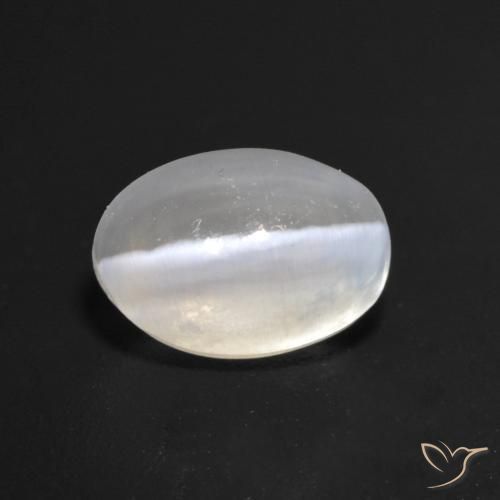 Sillimanita Olho de Gato Branco Natural 1.55ct, oval, Transparente