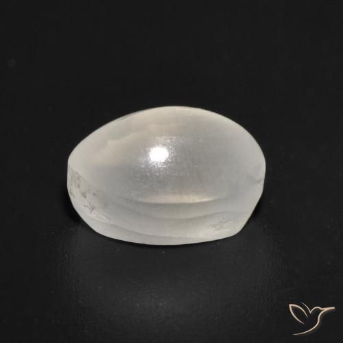 Sillimanita Olho de Gato Branco Natural 1.55ct, oval, Transparente