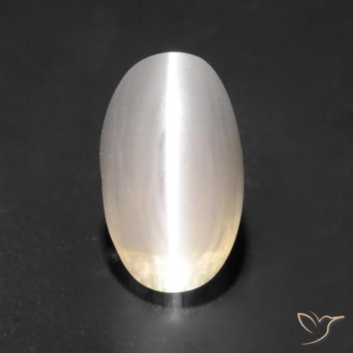 1.59ct Natural Cinza muito claro Sillimanita Olho de Gato, oval, Transparente
