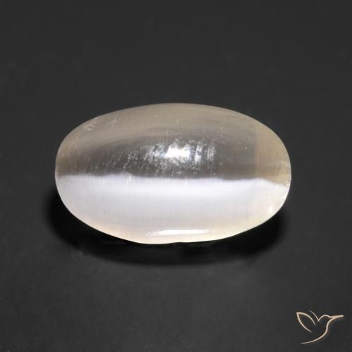 Sillimanita Olho de Gato Cinza muito claro Natural 1.59ct, oval, Transparente