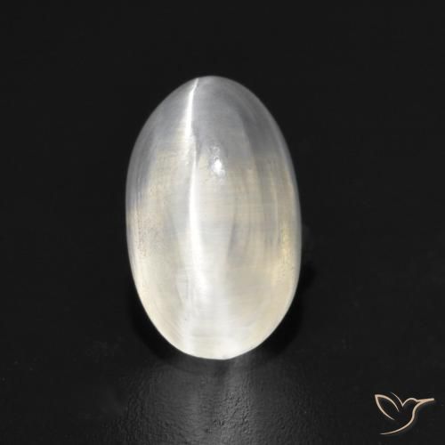1.45ct Natural Cinza muito claro Sillimanita Olho de Gato, oval, Transparente