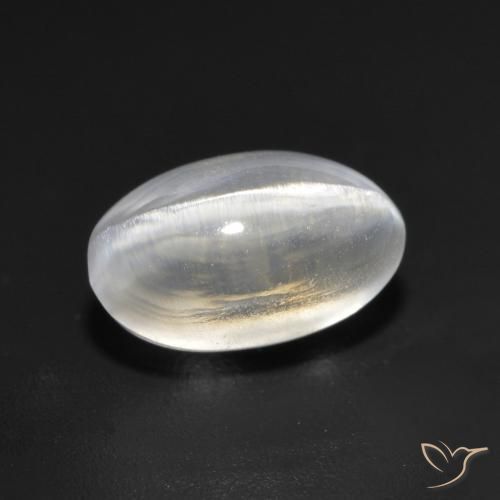 Sillimanita Olho de Gato Cinza muito claro Natural 1.45ct, oval, Transparente