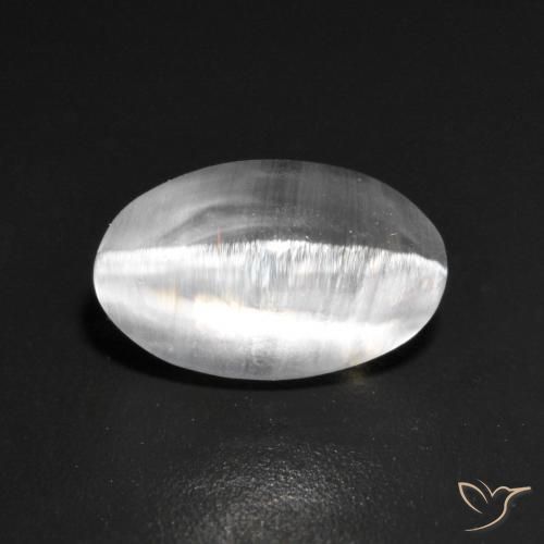 Sillimanita Olho de Gato Branco Natural 1.42ct, oval, Transparente