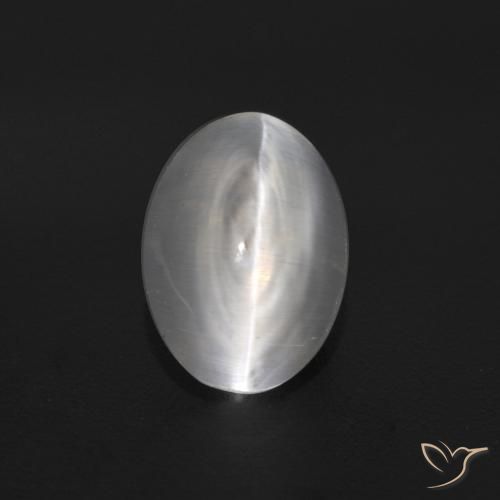 1.16ct Natural Branco Sillimanita Olho de Gato, oval, Transparente