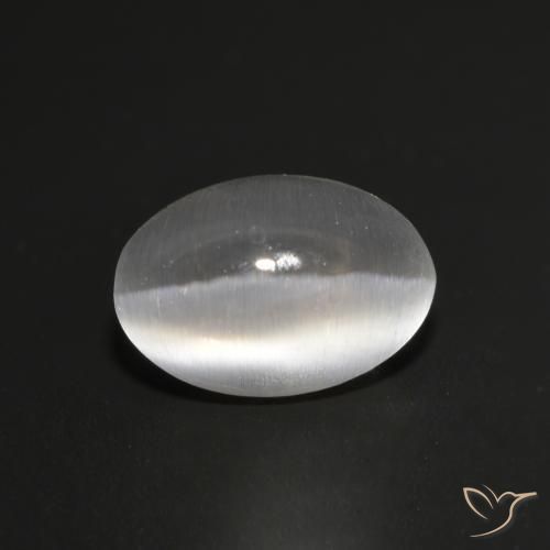 Sillimanita Olho de Gato Branco Natural 1.16ct, oval, Transparente