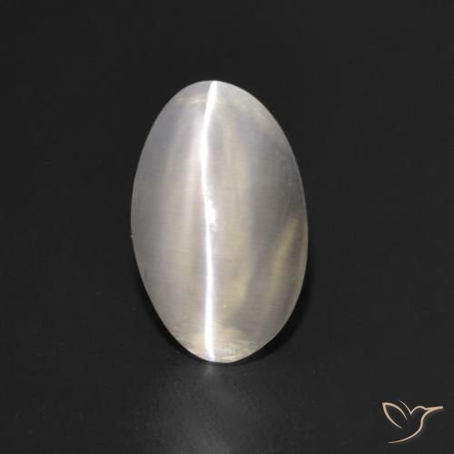 1.10ct Natural Cinza muito claro Sillimanita Olho de Gato, oval, Transparente