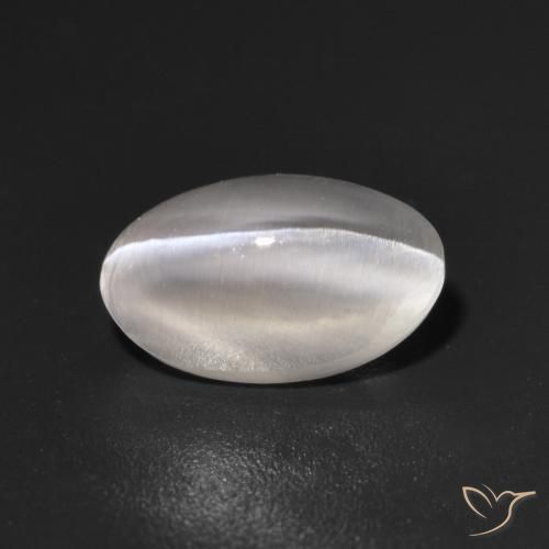 Sillimanita Olho de Gato Cinza muito claro Natural 1.10ct, oval, Transparente