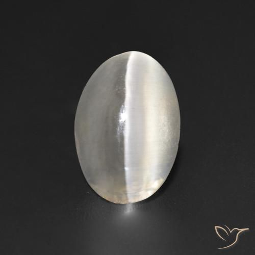 1.23ct Natural Cinza muito claro Sillimanita Olho de Gato, oval, Transparente