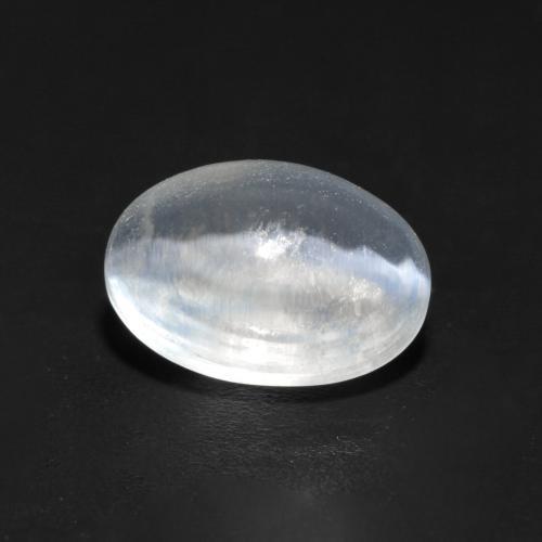 Sillimanita olho de gato branco azulado natural 1,55ct, corte oval, transparente
