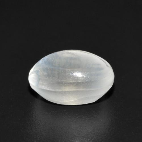 Sillimanita olho de gato branco azulado natural 1,55ct, corte oval, transparente