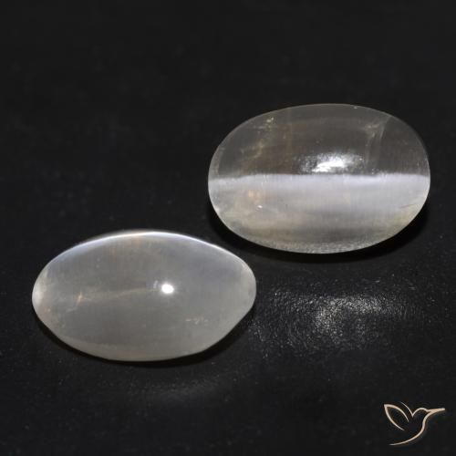 Pedras preciosas de Sillimanita Olho de Gato Cinza muito claro natural de 1.94 ct, oval, Transparente