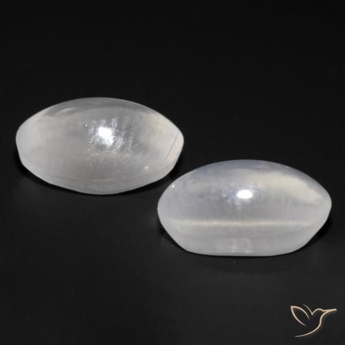 Pedras preciosas de Sillimanita Olho de Gato Branco natural de 1.72 ct, oval, Transparente