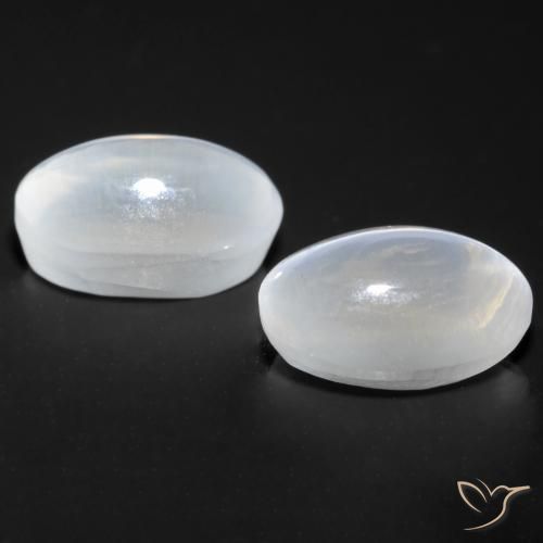 Pedras preciosas de Sillimanita Olho de Gato Branco natural de 2.23 ct, oval, Transparente