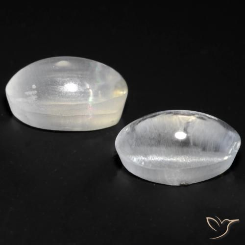 Pedras preciosas de Sillimanita Olho de Gato Branco natural de 1.70 ct, oval, Transparente