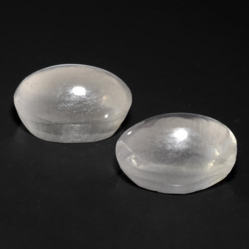 Pedras preciosas de Sillimanita Olho de Gato Cinza muito claro natural de 2.45 ct, Corte Oval, Transparente