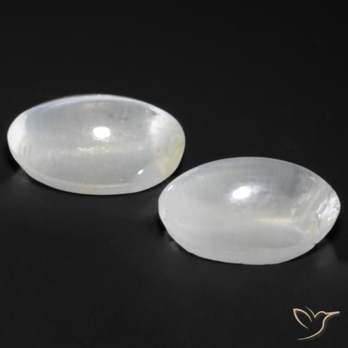 Pedras preciosas de Sillimanita Olho de Gato Branco natural de 2.46 ct, oval, Transparente