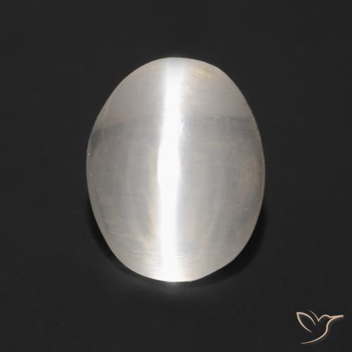 Sillimanita Olho de Gato Cinza muito claro Natural 1.08ct, oval, Transparente