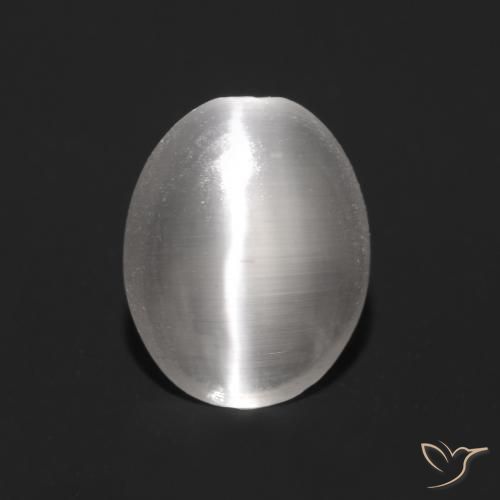 Sillimanita Olho de Gato Cinza muito claro Natural 0.89ct, oval, Transparente