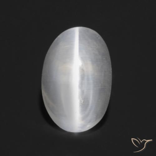 1.23ct Natural Cinza muito claro Sillimanita Olho de Gato, oval, Transparente