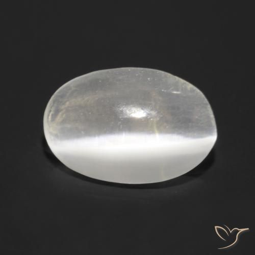 Sillimanita Olho de Gato Cinza muito claro Natural 0.81ct, Corte Oval, Transparente