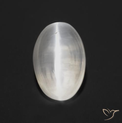Sillimanita Olho de Gato Branco Natural 1.19ct, oval, Transparente
