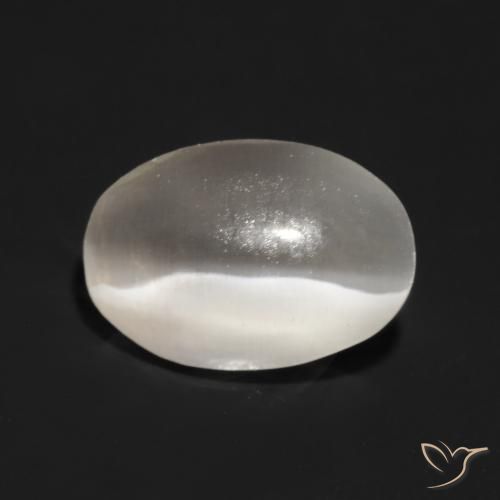 1.00ct Natural Cinza muito claro Sillimanita Olho de Gato, oval, Translúcido