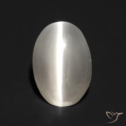 Sillimanita Olho de Gato Cinza muito claro Natural 1.00ct, oval, Translúcido