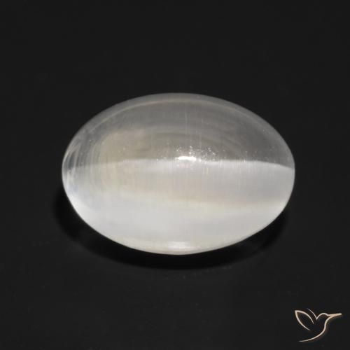 1.30ct Natural Cinza muito claro Sillimanita Olho de Gato, oval, Transparente
