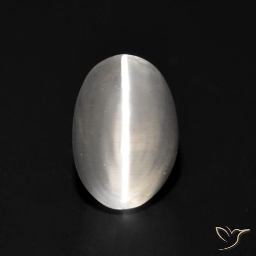 1.07ct Natural Branco Sillimanita Olho de Gato, oval, Transparente