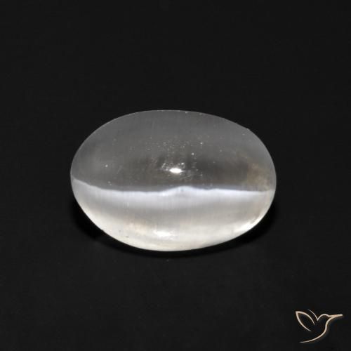 Sillimanita Olho de Gato Branco Natural 1.07ct, oval, Transparente