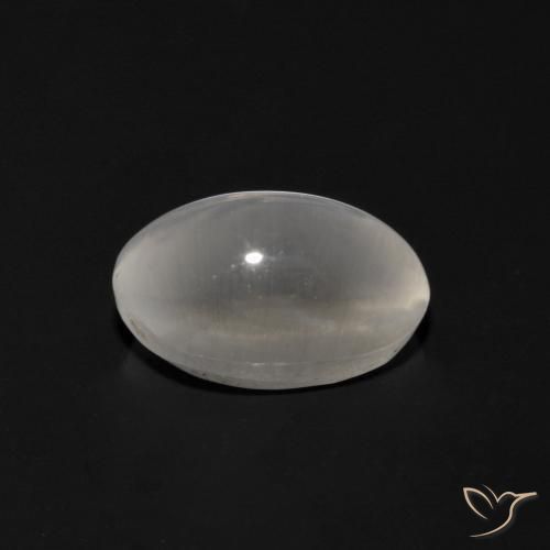 Sillimanita Olho de Gato Branco Natural 1.07ct, oval, Transparente