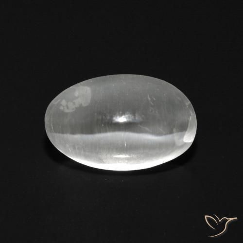 Sillimanita Olho de Gato Branco Natural 1.15ct, oval, Transparente