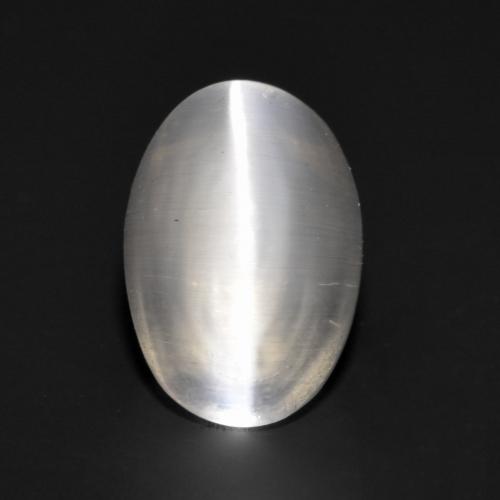 Sillimanite cat's eye cinza natural 1,09ct, corte oval, transparente