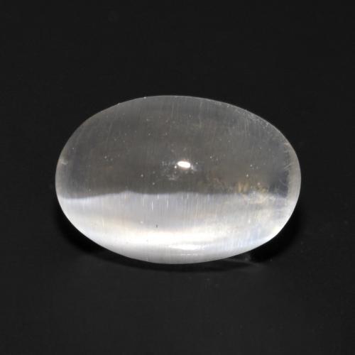 Sillimanite cat's eye cinza natural 1,09ct, corte oval, transparente
