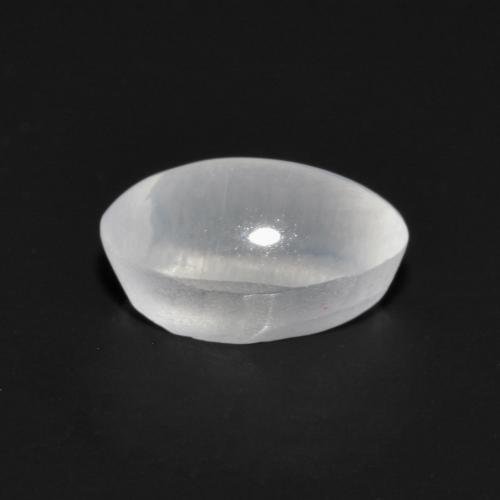 Sillimanita Olho de Gato branco translúcido Natural 0.81ct, Corte Oval, Transparente